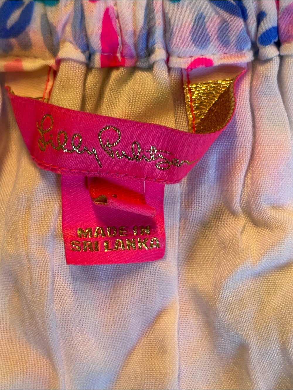 Lilly Pulitzer Fawna Off-The-Shoulder Dress White Pink Blue Chic Retreat Large - Picture 8 of 10